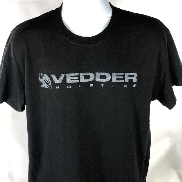 VEDDER HOLSTERS Shirt Mens Large Black Firearms Military Law Enforcement Tee - Picture 1 of 10